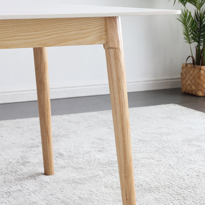 Modern Style Standard Height Table with Sintered Stone Dining Table and 4 Solid Wood Legs Base Clearhalo 'Dining Room Sets' 'Dining Tables & Seating' 'dining_room_set' 'furn' 'furn_dining_room_set' 'Furniture' 'furniture_dining_room_set' 'Kitchen & Dining Furniture' 'kitchen&dining_furn' 'kitchen' 3422336