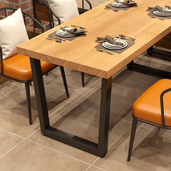 Rectangle Industrial Solid Wood Dining Room Set Double Pedestal Table Dining Table Sets Clearhalo 'Dining Room Sets' 'Dining Tables & Seating' 'dining_room_set' 'furn' 'furn_dining_room_set' 'Furniture' 'furniture_dining_room_set' 'Kitchen & Dining Furniture' 'kitchen&dining_furn' 'kitchen' 3422357