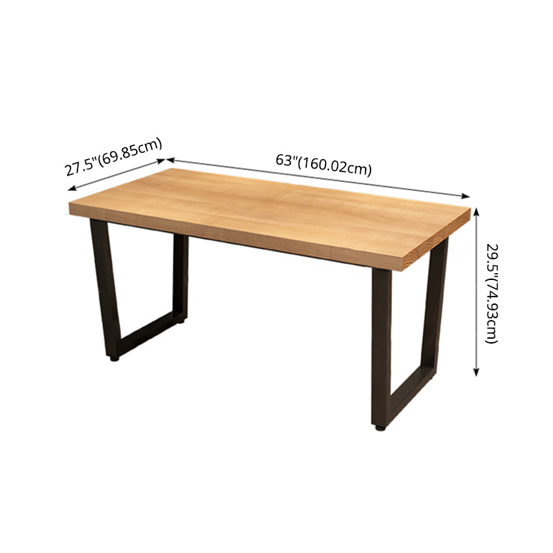 Rectangle Industrial Solid Wood Dining Room Set Double Pedestal Table Dining Table Sets Clearhalo 'Dining Room Sets' 'Dining Tables & Seating' 'dining_room_set' 'furn' 'furn_dining_room_set' 'Furniture' 'furniture_dining_room_set' 'Kitchen & Dining Furniture' 'kitchen&dining_furn' 'kitchen' 3422360
