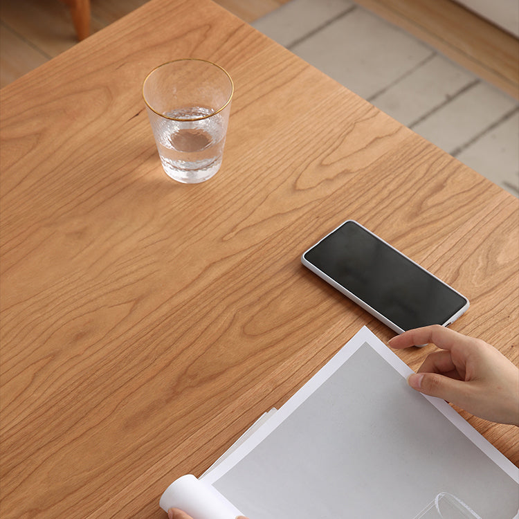 Contemporary Solid Wood Top Dining Room Set Built-in Drawer Design Dining Table Furniture Clearhalo 'Dining Room Sets' 'Dining Tables & Seating' 'dining_room_set' 'furn' 'furn_dining_room_set' 'Furniture' 'furniture_dining_room_set' 'Kitchen & Dining Furniture' 'kitchen&dining_furn' 'kitchen' 3422373