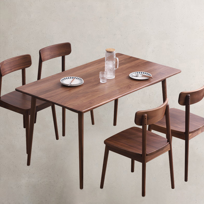 Contemporary Solid Wood Top Dining Room Furniture with Wooden 4 Legs Table Dinette Set Clearhalo 'Dining Room Sets' 'Dining Tables & Seating' 'dining_room_set' 'furn' 'furn_dining_room_set' 'Furniture' 'furniture_dining_room_set' 'Kitchen & Dining Furniture' 'kitchen&dining_furn' 'kitchen' 3422381