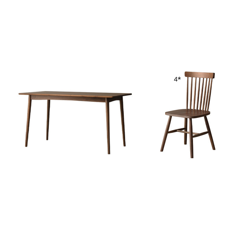 Contemporary Solid Wood Top Dining Room Furniture with Wooden 4 Legs Table Dinette Set Windsor Clearhalo 'Dining Room Sets' 'Dining Tables & Seating' 'dining_room_set' 'furn' 'furn_dining_room_set' 'Furniture' 'furniture_dining_room_set' 'Kitchen & Dining Furniture' 'kitchen&dining_furn' 'kitchen' 3422383