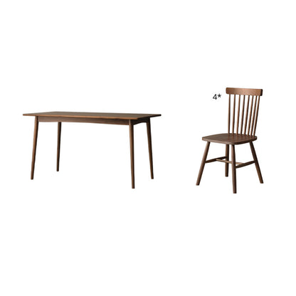 Contemporary Solid Wood Top Dining Room Furniture with Wooden 4 Legs Table Dinette Set Windsor Clearhalo 'Dining Room Sets' 'Dining Tables & Seating' 'dining_room_set' 'furn' 'furn_dining_room_set' 'Furniture' 'furniture_dining_room_set' 'Kitchen & Dining Furniture' 'kitchen&dining_furn' 'kitchen' 3422383