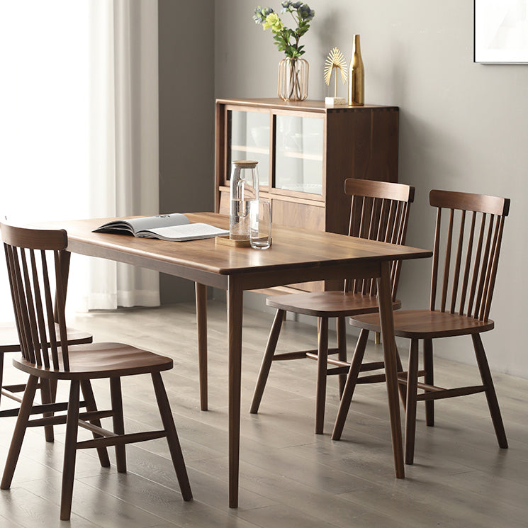 Contemporary Solid Wood Top Dining Room Furniture with Wooden 4 Legs Table Dinette Set Clearhalo 'Dining Room Sets' 'Dining Tables & Seating' 'dining_room_set' 'furn' 'furn_dining_room_set' 'Furniture' 'furniture_dining_room_set' 'Kitchen & Dining Furniture' 'kitchen&dining_furn' 'kitchen' 3422387