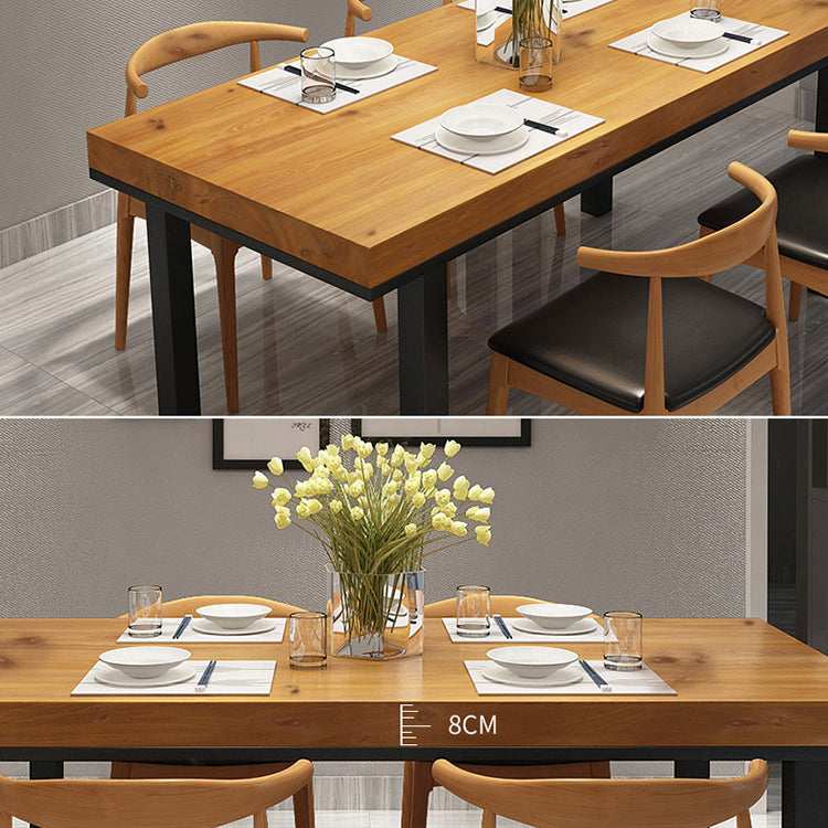 Industrial Style Solid Wood Dining¬†Room¬†Set with Rectangle Shape Dining Table Furniture Clearhalo 'Dining Room Sets' 'Dining Tables & Seating' 'dining_room_set' 'furn' 'furn_dining_room_set' 'Furniture' 'furniture_dining_room_set' 'Kitchen & Dining Furniture' 'kitchen&dining_furn' 'kitchen' 3422402