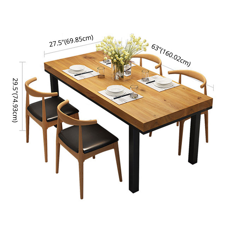 Industrial Style Solid Wood Dining¬†Room¬†Set with Rectangle Shape Dining Table Furniture Clearhalo 'Dining Room Sets' 'Dining Tables & Seating' 'dining_room_set' 'furn' 'furn_dining_room_set' 'Furniture' 'furniture_dining_room_set' 'Kitchen & Dining Furniture' 'kitchen&dining_furn' 'kitchen' 3422408