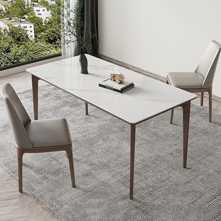 Modern Sintered Stone Table Set of 5/7 with Rectangle Table Dining Set with PU Leather Chairs Clearhalo 'Dining Room Sets' 'Dining Tables & Seating' 'dining_room_set' 'furn' 'furn_dining_room_set' 'Furniture' 'furniture_dining_room_set' 'Kitchen & Dining Furniture' 'kitchen&dining_furn' 'kitchen' 3422417