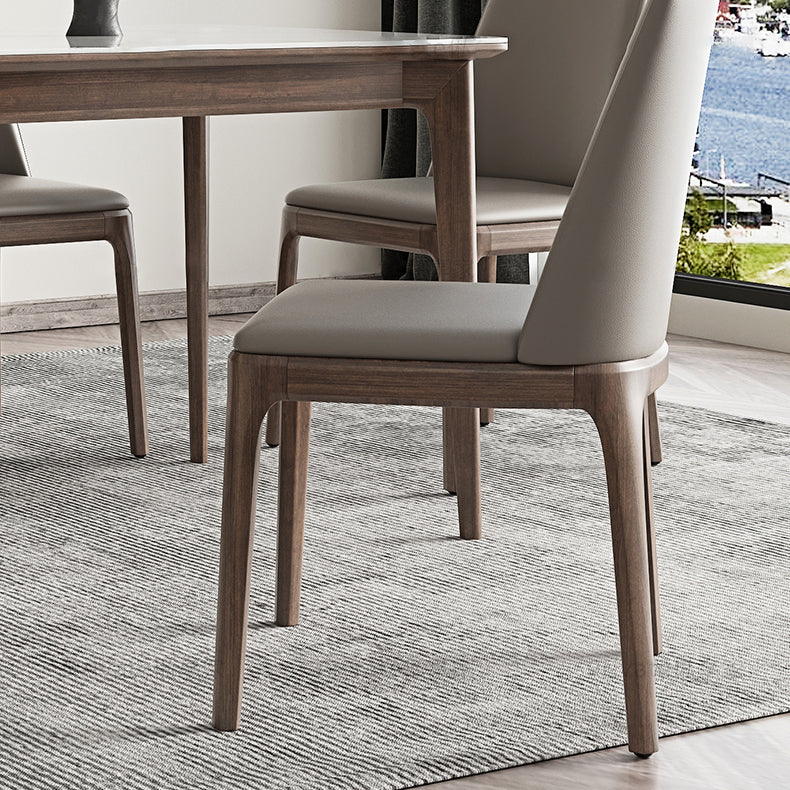 Modern Sintered Stone Table Set of 5/7 with Rectangle Table Dining Set with PU Leather Chairs Clearhalo 'Dining Room Sets' 'Dining Tables & Seating' 'dining_room_set' 'furn' 'furn_dining_room_set' 'Furniture' 'furniture_dining_room_set' 'Kitchen & Dining Furniture' 'kitchen&dining_furn' 'kitchen' 3422421