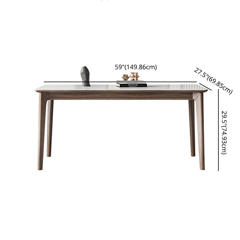 Modern Sintered Stone Table Set of 5/7 with Rectangle Table Dining Set with PU Leather Chairs Clearhalo 'Dining Room Sets' 'Dining Tables & Seating' 'dining_room_set' 'furn' 'furn_dining_room_set' 'Furniture' 'furniture_dining_room_set' 'Kitchen & Dining Furniture' 'kitchen&dining_furn' 'kitchen' 3422424