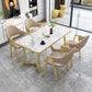 Scandinavian Sintered Stone Top 5 Pieces Dinette Set with Rectangle Table Dining Room Set Khaki Clearhalo 'Dining Room Sets' 'Dining Tables & Seating' 'dining_room_set' 'furn' 'furn_dining_room_set' 'Furniture' 'furniture_dining_room_set' 'Kitchen & Dining Furniture' 'kitchen&dining_furn' 'kitchen' 3422430
