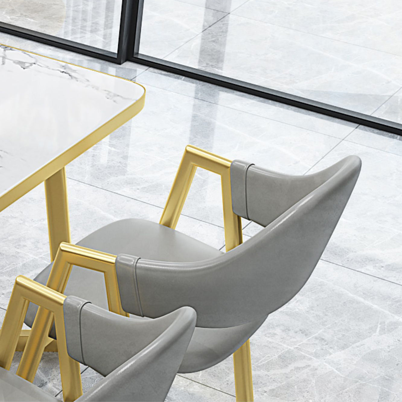 Scandinavian Sintered Stone Top 5 Pieces Dinette Set with Rectangle Table Dining Room Set Clearhalo 'Dining Room Sets' 'Dining Tables & Seating' 'dining_room_set' 'furn' 'furn_dining_room_set' 'Furniture' 'furniture_dining_room_set' 'Kitchen & Dining Furniture' 'kitchen&dining_furn' 'kitchen' 3422437