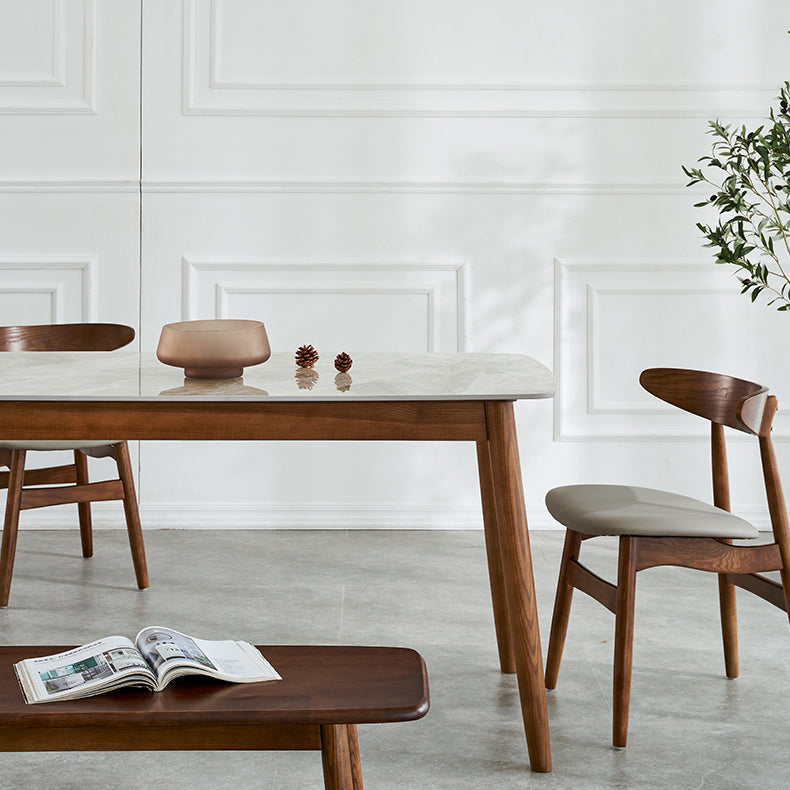 Modern Sintered Stone Table Set of 5/7 with Rectangle Table Dining Set with Woodern Chairs Clearhalo 'Dining Room Sets' 'Dining Tables & Seating' 'dining_room_set' 'furn' 'furn_dining_room_set' 'Furniture' 'furniture_dining_room_set' 'Kitchen & Dining Furniture' 'kitchen&dining_furn' 'kitchen' 3422449