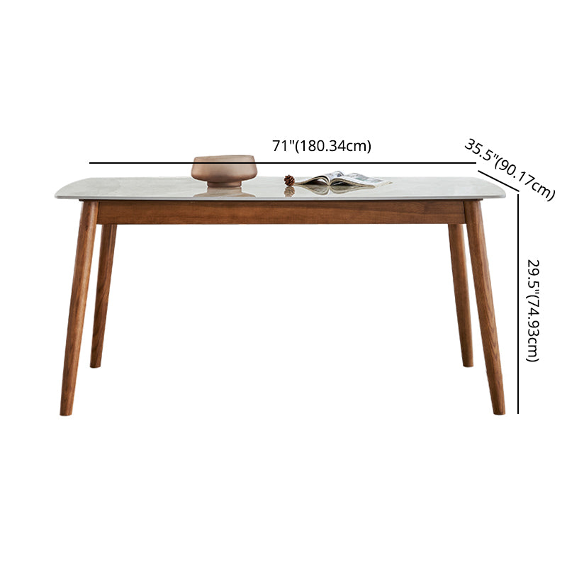 Modern Sintered Stone Table Set of 5/7 with Rectangle Table Dining Set with Woodern Chairs Clearhalo 'Dining Room Sets' 'Dining Tables & Seating' 'dining_room_set' 'furn' 'furn_dining_room_set' 'Furniture' 'furniture_dining_room_set' 'Kitchen & Dining Furniture' 'kitchen&dining_furn' 'kitchen' 3422454