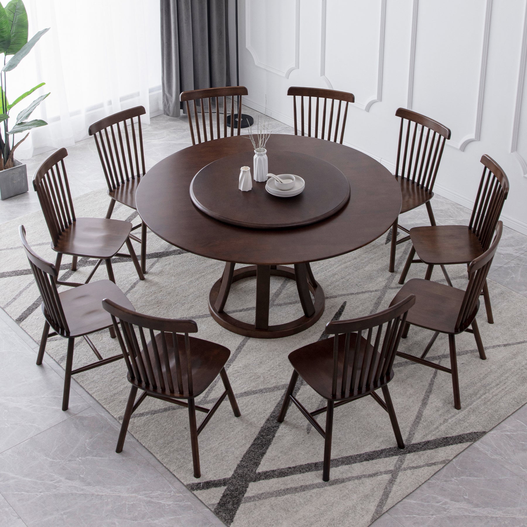 Round Traditional Standard Wood Dining Room Set of Rectangle Shape for Kitchen Table Set Clearhalo 'Dining Room Sets' 'Dining Tables & Seating' 'dining_room_set' 'furn' 'furn_dining_room_set' 'Furniture' 'furniture_dining_room_set' 'Kitchen & Dining Furniture' 'kitchen&dining_furn' 'kitchen' 3422457
