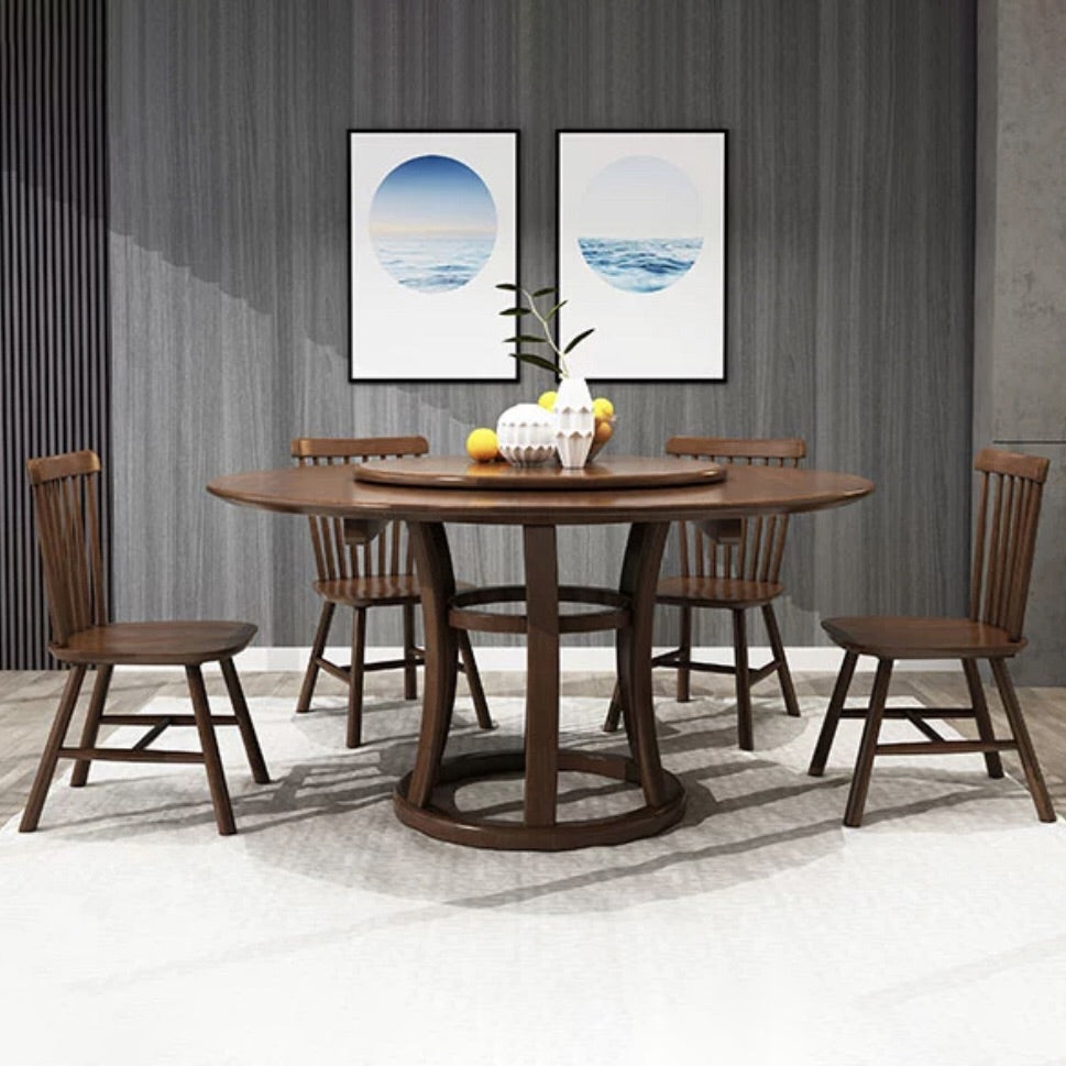 Round Traditional Standard Wood Dining Room Set of Rectangle Shape for Kitchen Table Set Clearhalo 'Dining Room Sets' 'Dining Tables & Seating' 'dining_room_set' 'furn' 'furn_dining_room_set' 'Furniture' 'furniture_dining_room_set' 'Kitchen & Dining Furniture' 'kitchen&dining_furn' 'kitchen' 3422460