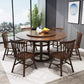 Round Traditional Standard Wood Dining Room Set of Rectangle Shape for Kitchen Table Set Clearhalo 'Dining Room Sets' 'Dining Tables & Seating' 'dining_room_set' 'furn' 'furn_dining_room_set' 'Furniture' 'furniture_dining_room_set' 'Kitchen & Dining Furniture' 'kitchen&dining_furn' 'kitchen' 3422462