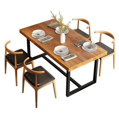 Industrial Style Solid Wood Top Dining Room Set with 4 Legs Table Dining Table Furniture for Home 5 Piece Set Clearhalo 'Dining Room Sets' 'Dining Tables & Seating' 'dining_room_set' 'furn' 'furn_dining_room_set' 'Furniture' 'furniture_dining_room_set' 'Kitchen & Dining Furniture' 'kitchen&dining_furn' 'kitchen' 3422476