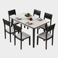 Modern Sintered Stone Table Set of 5/7 with Rectangle Table Dining Set with Woodern Chairs Clearhalo 'Dining Room Sets' 'Dining Tables & Seating' 'dining_room_set' 'furn' 'furn_dining_room_set' 'Furniture' 'furniture_dining_room_set' 'Kitchen & Dining Furniture' 'kitchen&dining_furn' 'kitchen' 3422488
