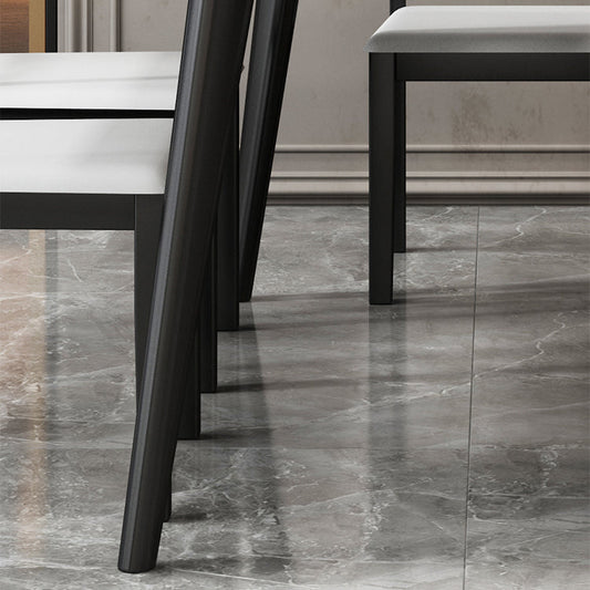 Modern Sintered Stone Table Set of 5/7 with Rectangle Table Dining Set with Woodern Chairs Clearhalo 'Dining Room Sets' 'Dining Tables & Seating' 'dining_room_set' 'furn' 'furn_dining_room_set' 'Furniture' 'furniture_dining_room_set' 'Kitchen & Dining Furniture' 'kitchen&dining_furn' 'kitchen' 3422496