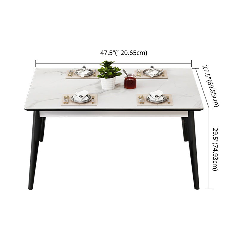 Modern Sintered Stone Table Set of 5/7 with Rectangle Table Dining Set with Woodern Chairs Clearhalo 'Dining Room Sets' 'Dining Tables & Seating' 'dining_room_set' 'furn' 'furn_dining_room_set' 'Furniture' 'furniture_dining_room_set' 'Kitchen & Dining Furniture' 'kitchen&dining_furn' 'kitchen' 3422497