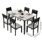 Modern Sintered Stone Table Set of 5/7 with Rectangle Table Dining Set with Woodern Chairs Clearhalo 'Dining Room Sets' 'Dining Tables & Seating' 'dining_room_set' 'furn' 'furn_dining_room_set' 'Furniture' 'furniture_dining_room_set' 'Kitchen & Dining Furniture' 'kitchen&dining_furn' 'kitchen' 3422500