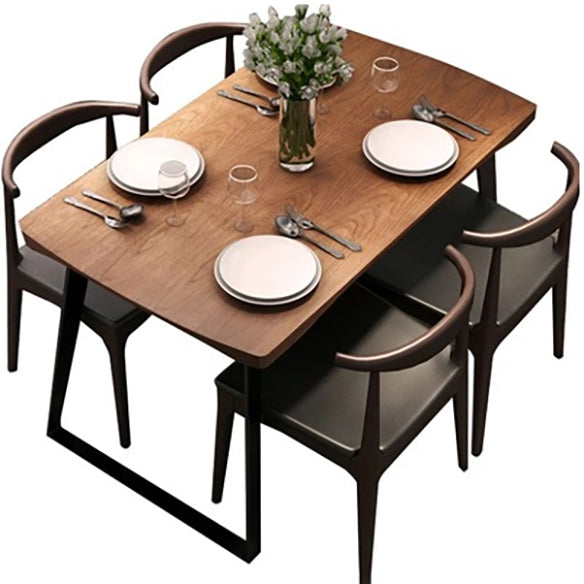 Industrial Style Solid Wood Top Dining¬†Room¬†Set with Rectangle Shape Table Dining Room Set Clearhalo 'Dining Room Sets' 'Dining Tables & Seating' 'dining_room_set' 'furn' 'furn_dining_room_set' 'Furniture' 'furniture_dining_room_set' 'Kitchen & Dining Furniture' 'kitchen&dining_furn' 'kitchen' 3422530