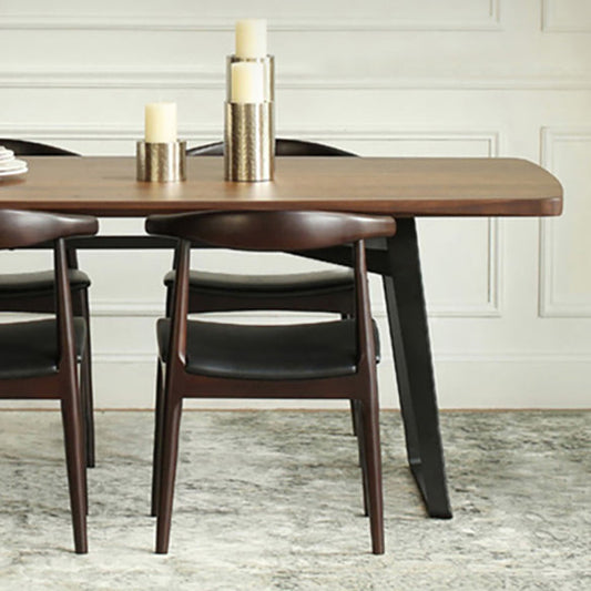 Industrial Style Solid Wood Top Dining¬†Room¬†Set with Rectangle Shape Table Dining Room Set Clearhalo 'Dining Room Sets' 'Dining Tables & Seating' 'dining_room_set' 'furn' 'furn_dining_room_set' 'Furniture' 'furniture_dining_room_set' 'Kitchen & Dining Furniture' 'kitchen&dining_furn' 'kitchen' 3422531