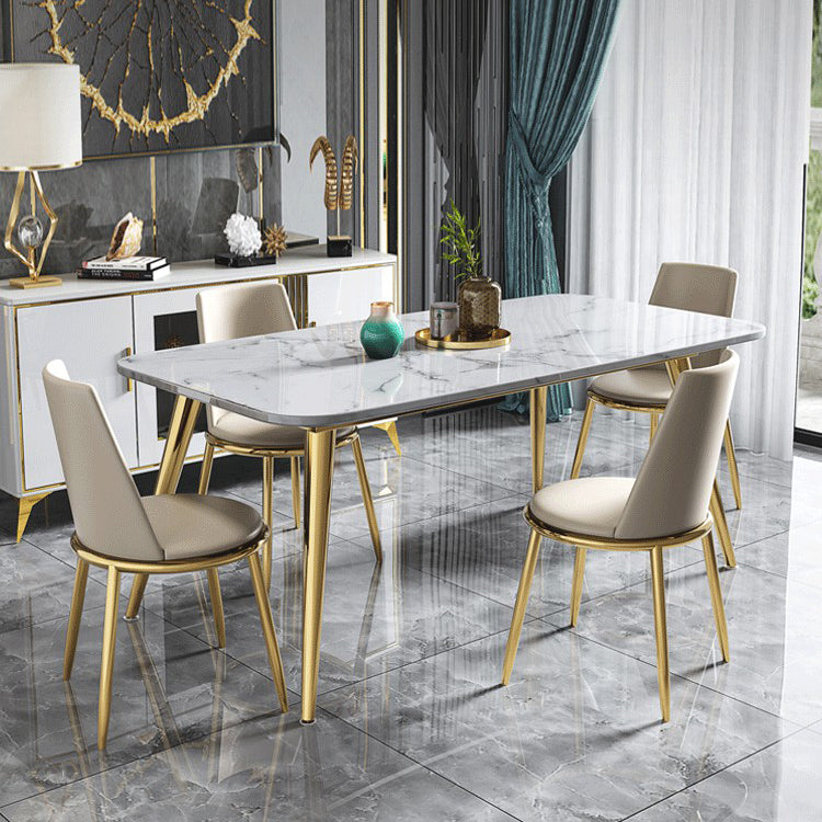 Fixed Sintered Stone Dining Room Set with Metallic 4 Legs Table Dining Room Furniture for Home Use 5 Piece Set Clearhalo 'Dining Room Sets' 'Dining Tables & Seating' 'dining_room_set' 'furn' 'furn_dining_room_set' 'Furniture' 'furniture_dining_room_set' 'Kitchen & Dining Furniture' 'kitchen&dining_furn' 'kitchen' 3422554