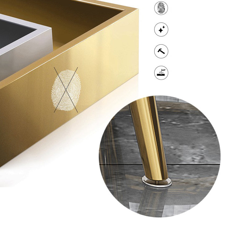 Fixed Sintered Stone Dining Room Set with Metallic 4 Legs Table Dining Room Furniture for Home Use Clearhalo 'Dining Room Sets' 'Dining Tables & Seating' 'dining_room_set' 'furn' 'furn_dining_room_set' 'Furniture' 'furniture_dining_room_set' 'Kitchen & Dining Furniture' 'kitchen&dining_furn' 'kitchen' 3422561