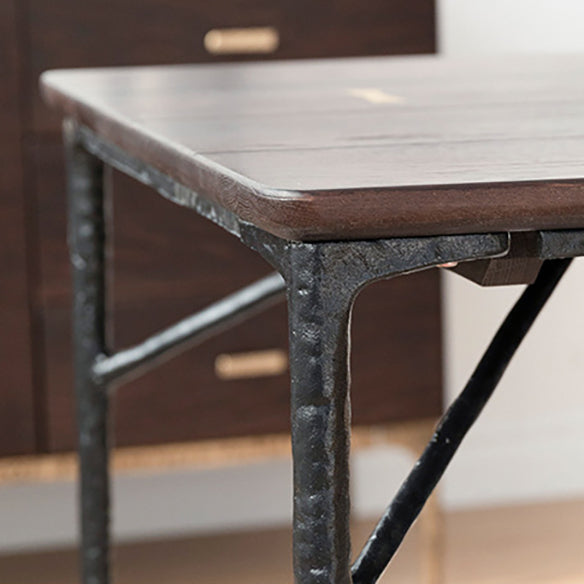 Industrial Style Wooden Dining¬†Room¬†Set with Rectangle Table and Metal Base Dining Table Furniture Clearhalo 'Dining Room Sets' 'Dining Tables & Seating' 'dining_room_set' 'furn' 'furn_dining_room_set' 'Furniture' 'furniture_dining_room_set' 'Kitchen & Dining Furniture' 'kitchen&dining_furn' 'kitchen' 3422580