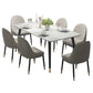 Modern Sintered Stone Table Set of 5/7 with Rectangle White Table Dining Set with PU Leather Chairs Clearhalo 'Dining Room Sets' 'Dining Tables & Seating' 'dining_room_set' 'furn' 'furn_dining_room_set' 'Furniture' 'furniture_dining_room_set' 'Kitchen & Dining Furniture' 'kitchen&dining_furn' 'kitchen' 3422628