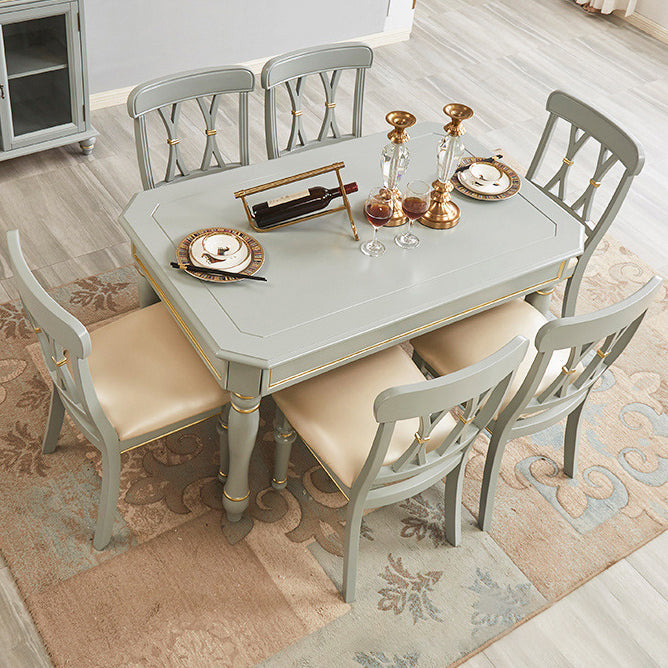 Traditional Wooden Dining¬†Room¬†Set with Rectangle Table Home Dining Table Furniture 7 Piece Set Clearhalo 'Dining Room Sets' 'Dining Tables & Seating' 'dining_room_set' 'furn' 'furn_dining_room_set' 'Furniture' 'furniture_dining_room_set' 'Kitchen & Dining Furniture' 'kitchen&dining_furn' 'kitchen' 3422646