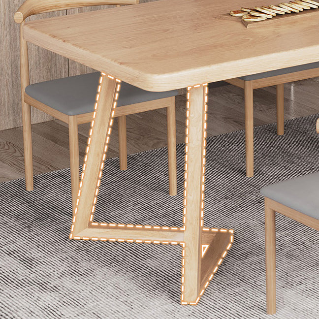 Wooden Modern Dining Room Set with Double Pedestal Base Formal Table Set for Home Use Clearhalo 'Dining Room Sets' 'Dining Tables & Seating' 'dining_room_set' 'furn' 'furn_dining_room_set' 'Furniture' 'furniture_dining_room_set' 'Kitchen & Dining Furniture' 'kitchen&dining_furn' 'kitchen' 3422691