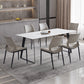 Modern Sintered Stone Dining Set White Multi Purpose Dining Table Furniture for Dining Room Clearhalo 'Dining Room Sets' 'Dining Tables & Seating' 'dining_room_set' 'furn' 'furn_dining_room_set' 'Furniture' 'furniture_dining_room_set' 'Kitchen & Dining Furniture' 'kitchen&dining_furn' 'kitchen' 3422718