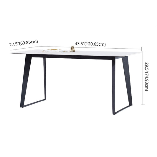 Modern Sintered Stone Dining Set White Multi Purpose Dining Table Furniture for Dining Room Clearhalo 'Dining Room Sets' 'Dining Tables & Seating' 'dining_room_set' 'furn' 'furn_dining_room_set' 'Furniture' 'furniture_dining_room_set' 'Kitchen & Dining Furniture' 'kitchen&dining_furn' 'kitchen' 3422726