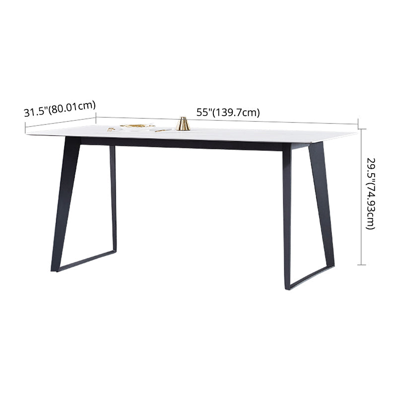 Modern Sintered Stone Dining Set White Multi Purpose Dining Table Furniture for Dining Room Clearhalo 'Dining Room Sets' 'Dining Tables & Seating' 'dining_room_set' 'furn' 'furn_dining_room_set' 'Furniture' 'furniture_dining_room_set' 'Kitchen & Dining Furniture' 'kitchen&dining_furn' 'kitchen' 3422728