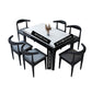 Modern Style Sintered Stone Standard Dining Set White Rectangle Dining Set for Kitchen Clearhalo 'Dining Room Sets' 'Dining Tables & Seating' 'dining_room_set' 'furn' 'furn_dining_room_set' 'Furniture' 'furniture_dining_room_set' 'Kitchen & Dining Furniture' 'kitchen&dining_furn' 'kitchen' 3422741
