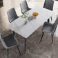 Modern Style Sintered Stone Dining Table Rectangular Dining Table with Metal Base Clearhalo 'Dining Room Sets' 'Dining Tables & Seating' 'dining_room_set' 'furn' 'furn_dining_room_set' 'Furniture' 'furniture_dining_room_set' 'Kitchen & Dining Furniture' 'kitchen&dining_furn' 'kitchen' 3422759