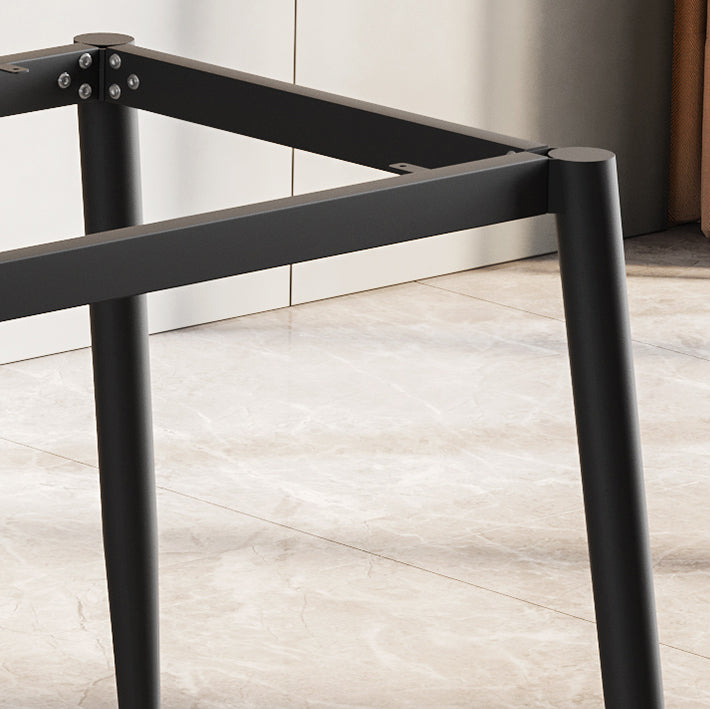 Modern Style Sintered Stone Dining Table Rectangular Dining Table with Metal Base Clearhalo 'Dining Room Sets' 'Dining Tables & Seating' 'dining_room_set' 'furn' 'furn_dining_room_set' 'Furniture' 'furniture_dining_room_set' 'Kitchen & Dining Furniture' 'kitchen&dining_furn' 'kitchen' 3422765