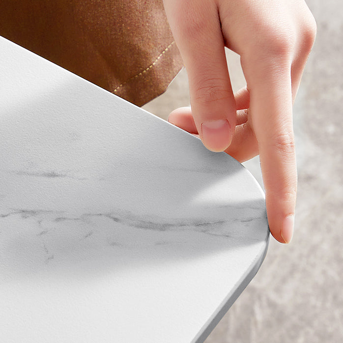 Modern Style Sintered Stone Dining Table Rectangular Dining Table with Metal Base Clearhalo 'Dining Room Sets' 'Dining Tables & Seating' 'dining_room_set' 'furn' 'furn_dining_room_set' 'Furniture' 'furniture_dining_room_set' 'Kitchen & Dining Furniture' 'kitchen&dining_furn' 'kitchen' 3422767