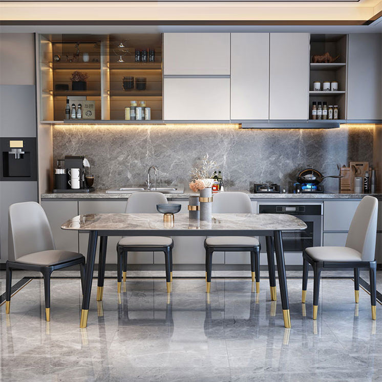 Scandinavian Solid Wood Frame Dining Table Rectangle Formal Dinette Set Kitchen with 4 Chairs Clearhalo 'Dining Room Sets' 'Dining Tables & Seating' 'dining_room_set' 'furn' 'furn_dining_room_set' 'Furniture' 'furniture_dining_room_set' 'Kitchen & Dining Furniture' 'kitchen&dining_furn' 'kitchen' 3422783