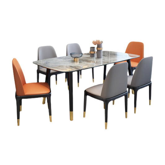 Scandinavian Solid Wood Frame Dining Table Rectangle Formal Dinette Set Kitchen Clearhalo 'Dining Room Sets' 'Dining Tables & Seating' 'dining_room_set' 'furn' 'furn_dining_room_set' 'Furniture' 'furniture_dining_room_set' 'Kitchen & Dining Furniture' 'kitchen&dining_furn' 'kitchen' 3422787