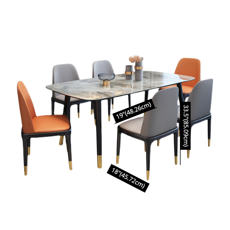 Scandinavian Solid Wood Frame Dining Table Rectangle Formal Dinette Set Kitchen Clearhalo 'Dining Room Sets' 'Dining Tables & Seating' 'dining_room_set' 'furn' 'furn_dining_room_set' 'Furniture' 'furniture_dining_room_set' 'Kitchen & Dining Furniture' 'kitchen&dining_furn' 'kitchen' 3422795