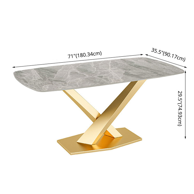 Modern Style Sintered Stone Kitchen Set with Table and Upholstered Chairs Clearhalo 'Dining Room Sets' 'Dining Tables & Seating' 'dining_room_set' 'furn' 'furn_dining_room_set' 'Furniture' 'furniture_dining_room_set' 'Kitchen & Dining Furniture' 'kitchen&dining_furn' 'kitchen' 3422808