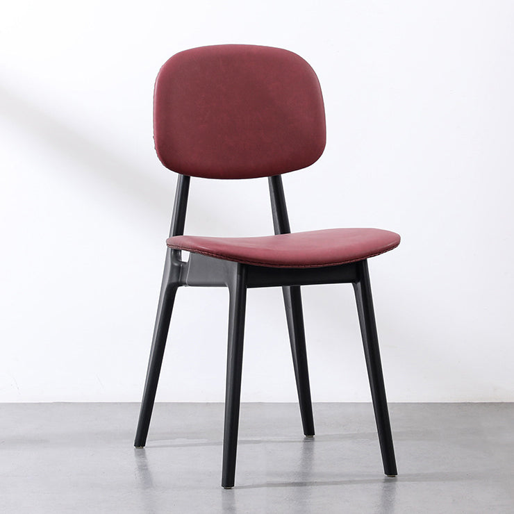Modern Armless Dining Side Chair Indoor Open Back Chair with Metal Legs Red 1 Piece Clearhalo ' kitchen&dining_furn' 'Dining Chairs' 'Dining Tables & Seating' 'dining_chair' 'Furniture' 'furniture_dining_chair' 'Kitchen & Dining Furniture' 'kitchen' 3444965