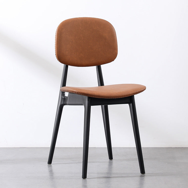 Modern Armless Dining Side Chair Indoor Open Back Chair with Metal Legs Brown 1 Piece Clearhalo ' kitchen&dining_furn' 'Dining Chairs' 'Dining Tables & Seating' 'dining_chair' 'Furniture' 'furniture_dining_chair' 'Kitchen & Dining Furniture' 'kitchen' 3444967