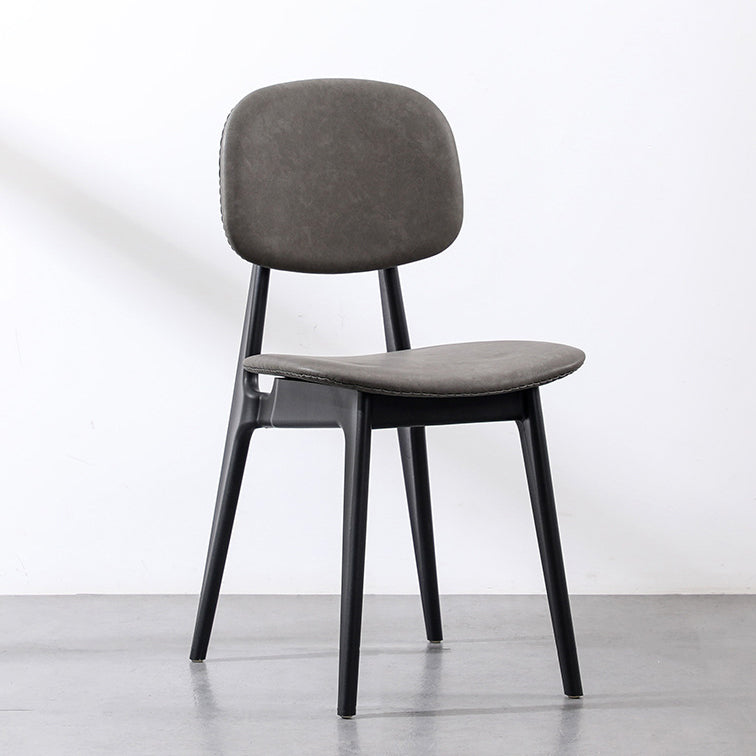 Modern Armless Dining Side Chair Indoor Open Back Chair with Metal Legs Black Gray-White 1 Piece Clearhalo ' kitchen&dining_furn' 'Dining Chairs' 'Dining Tables & Seating' 'dining_chair' 'Furniture' 'furniture_dining_chair' 'Kitchen & Dining Furniture' 'kitchen' 3444970