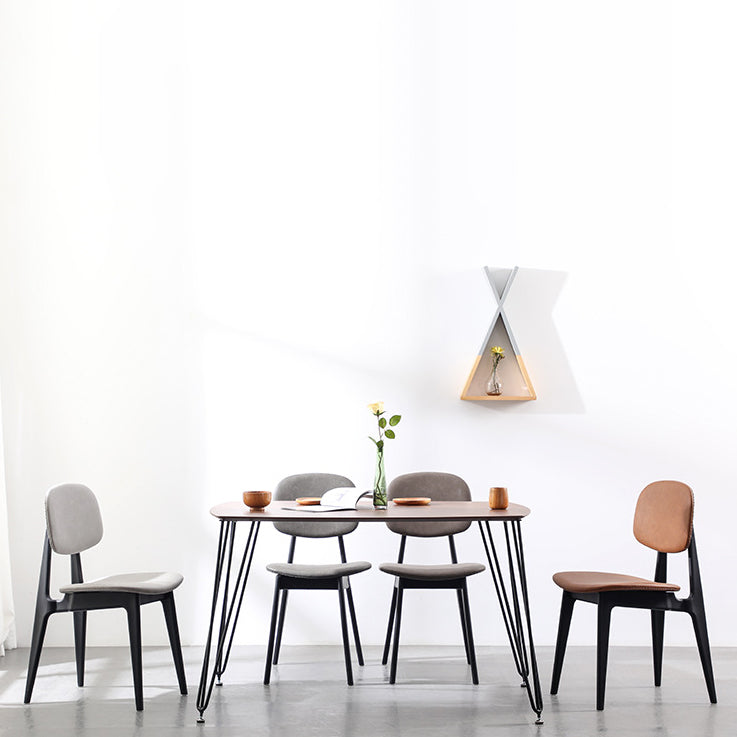 Modern Armless Dining Side Chair Indoor Open Back Chair with Metal Legs Clearhalo ' kitchen&dining_furn' 'Dining Chairs' 'Dining Tables & Seating' 'dining_chair' 'Furniture' 'furniture_dining_chair' 'Kitchen & Dining Furniture' 'kitchen' 3444971
