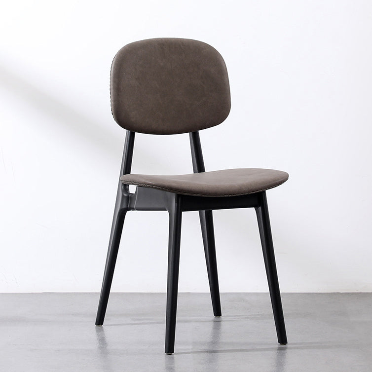 Modern Armless Dining Side Chair Indoor Open Back Chair with Metal Legs Dark Gray 1 Piece Clearhalo ' kitchen&dining_furn' 'Dining Chairs' 'Dining Tables & Seating' 'dining_chair' 'Furniture' 'furniture_dining_chair' 'Kitchen & Dining Furniture' 'kitchen' 3444972