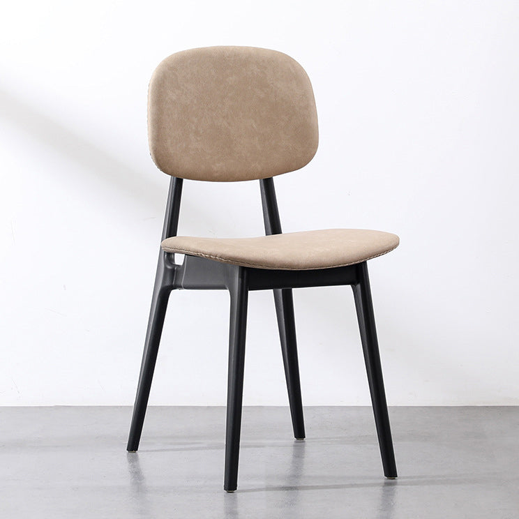 Modern Armless Dining Side Chair Indoor Open Back Chair with Metal Legs Off-White 1 Piece Clearhalo ' kitchen&dining_furn' 'Dining Chairs' 'Dining Tables & Seating' 'dining_chair' 'Furniture' 'furniture_dining_chair' 'Kitchen & Dining Furniture' 'kitchen' 3444975